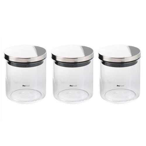 Glass Storage Jars with Metal Lid