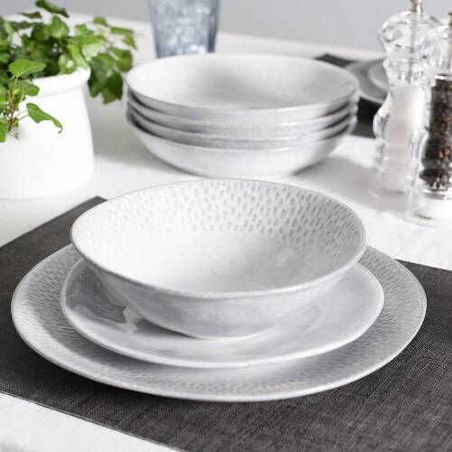 Malmo Dove Grey Mixed Dinner Set with Pasta Bowls Two x 12 Piece - 8 Settings  [6910x8,6912x8,6913x8]