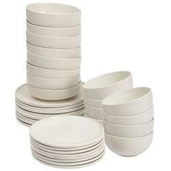 Stockholm Ivory Stoneware Dinner Set - Two x 16 Piece - 8 Settings