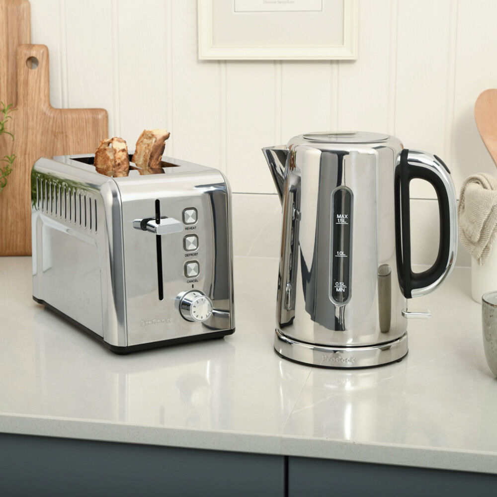 Stainless Steel Kettle and Toaster Set 2 Slice All Electricals from