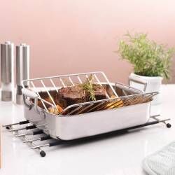 Secondary image for image of Elite Tri-Ply Roasting Tin with Large V-Shape Rack 35.5cm x 26cm