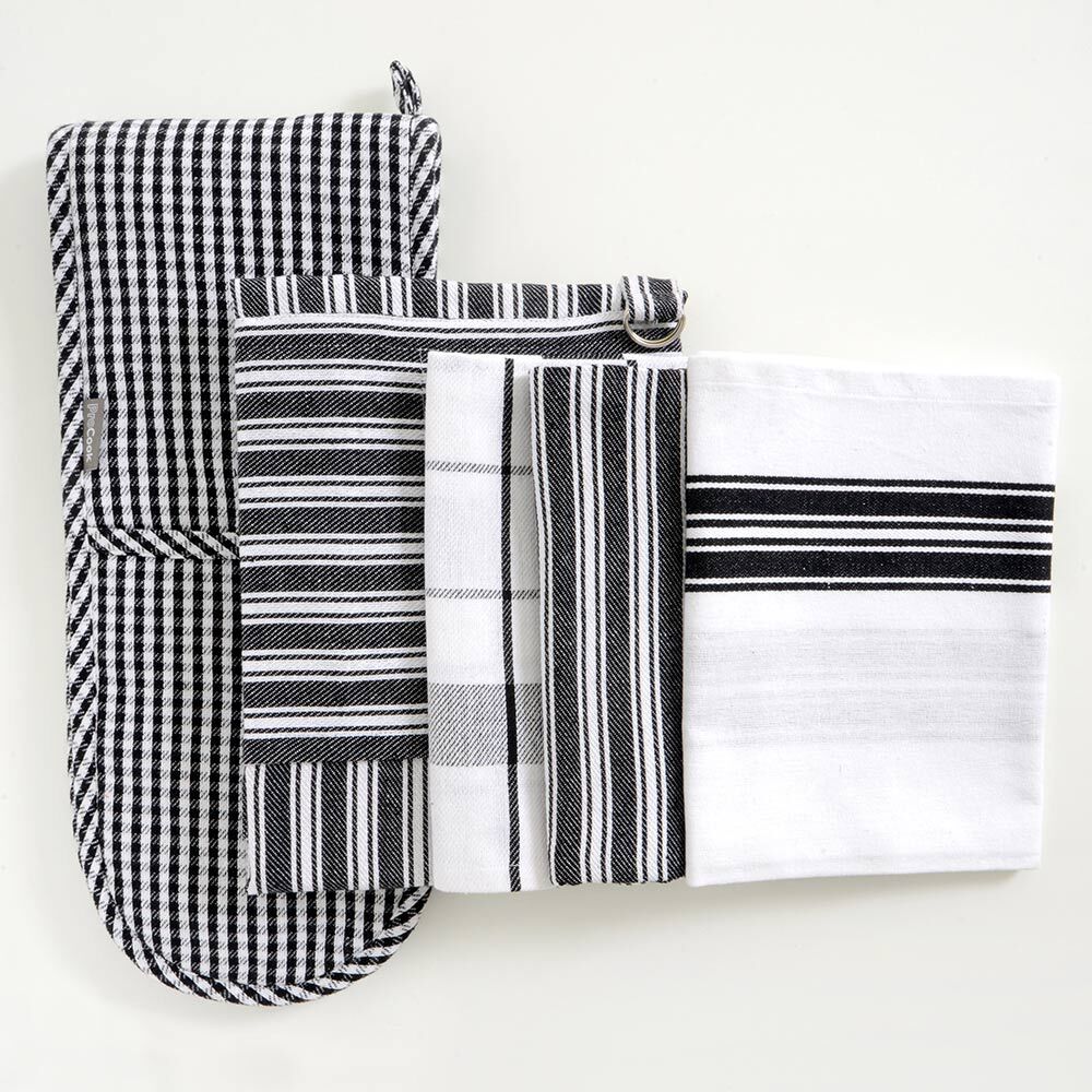 ProCook Kitchen Linen 3 Piece Set Black and White