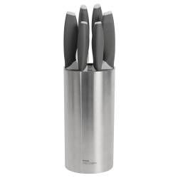 Designpro Titanium Knife Set with Steel Bristle Block - 6 Piece Ivory