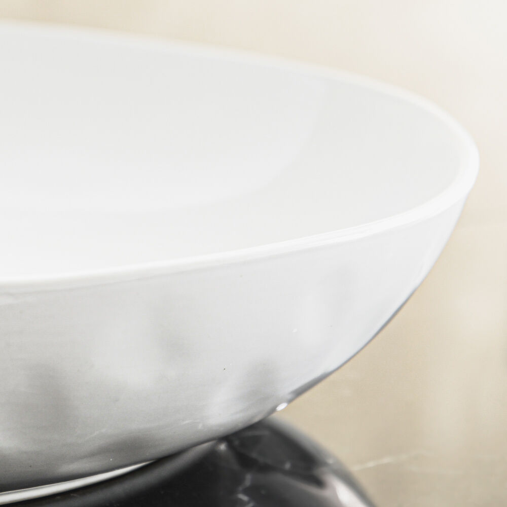 Malmo White Shallow Serving Bowl 35cm Malmo Stoneware Dinnerware from