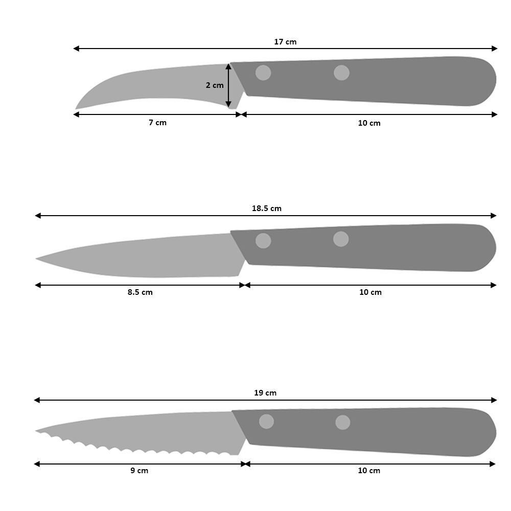 Paring Knife Set 3 Piece Paring and Peeling Knives from ProCook