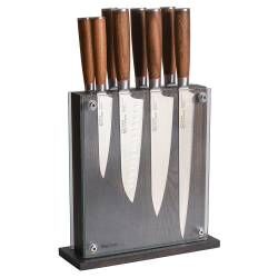 Nihon X50 Knife Set - 8 Piece and Magnetic Glass Block