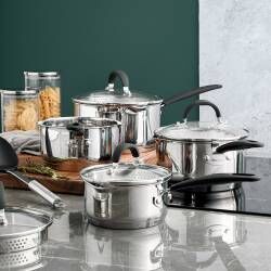 Secondary image for image of Gourmet Stainless Steel Saucepan Set 4 Piece