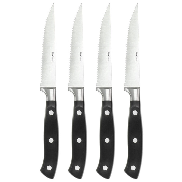 4-Piece Micro-Serrated Ceramic Steak Knife Set - White