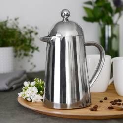 Secondary image for image of Double Walled Stainless Steel Cafetiere Conical 5 Cup / 600ml